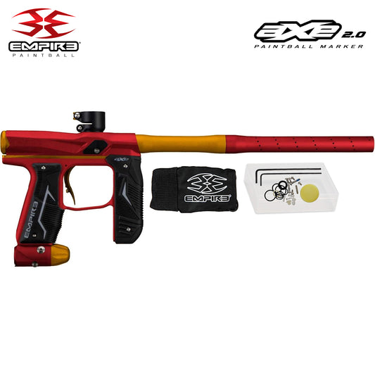 Empire Axe 2.0 Electronic Tournament Paintball Gun Marker - Full Auto - Dust Red / Dust Orange