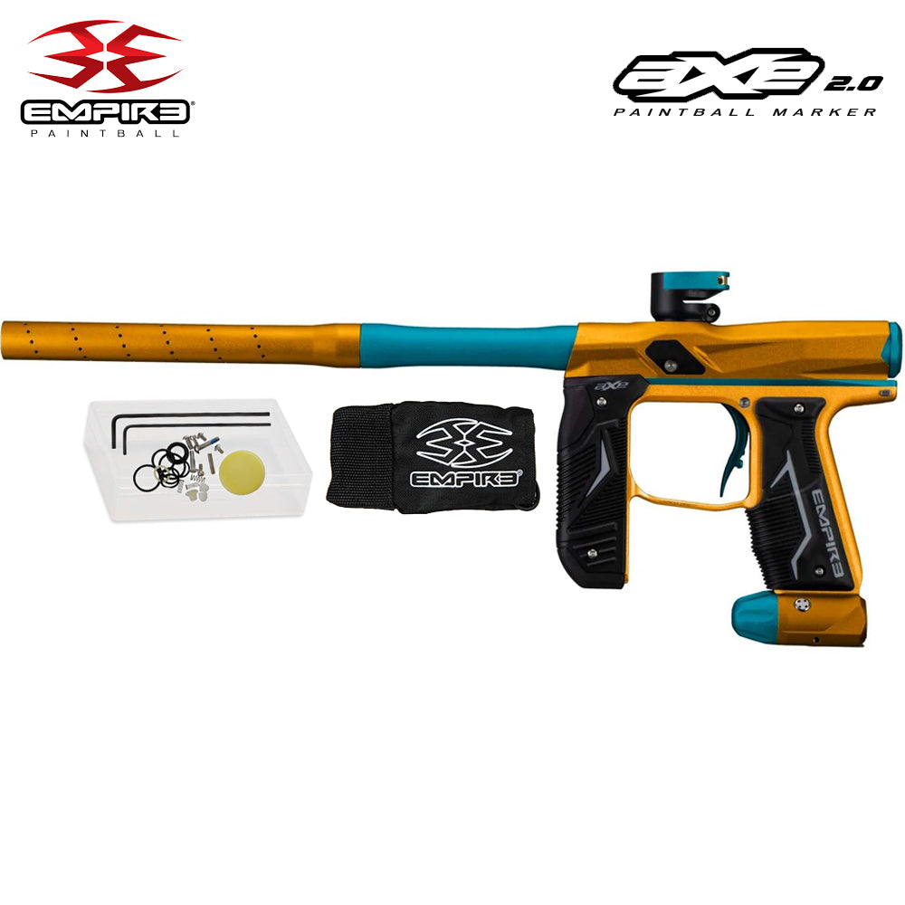 Empire Axe 2.0 Electronic Tournament Paintball Gun Marker - Full Auto- Dust Orange / Dust Aqua
