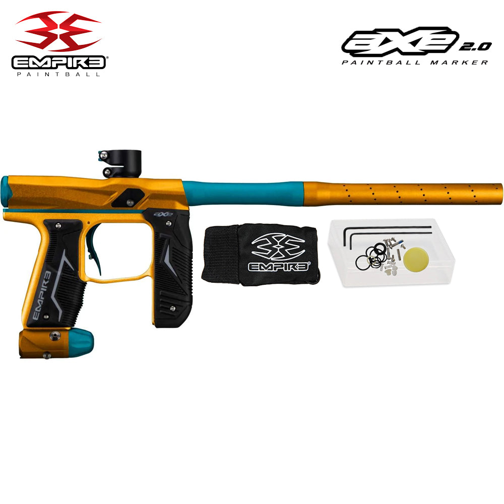 Empire Axe 2.0 Electronic Tournament Paintball Gun Marker - Full Auto- Dust Orange / Dust Aqua