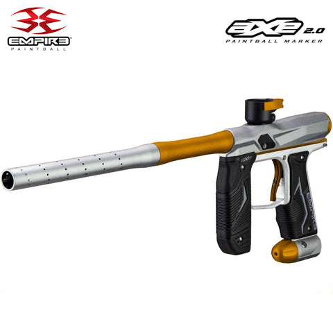 Empire Axe 2.0 Electronic Tournament Paintball Gun Marker - Full Auto - Dust Silver / Dust Gold