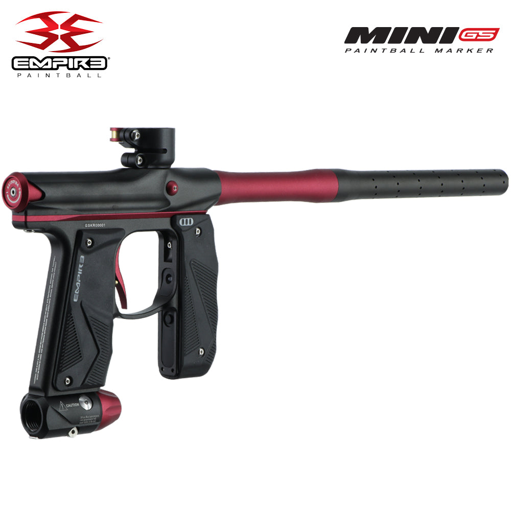 Empire Mini GS Electronic Paintball Gun .68 Caliber - Full Auto - Dust Black / Dust Red - 2pc Barrel