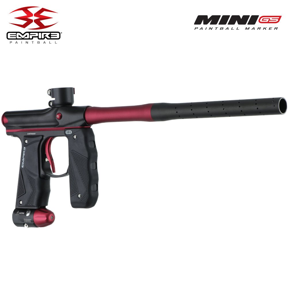 Empire Mini GS Electronic Paintball Gun .68 Caliber - Full Auto - Dust Black / Dust Red - 2pc Barrel