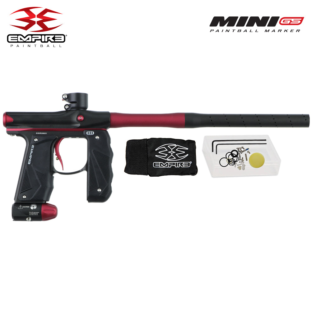 Empire Mini GS Electronic Paintball Gun .68 Caliber - Full Auto - Dust Black / Dust Red - 2pc Barrel