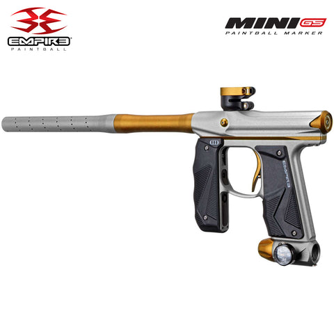 Empire Mini GS Electronic Paintball Gun .68 Caliber - Full Auto - Dust Silver / Dust Gold 2-pc Barrel