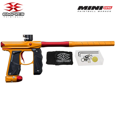 Empire Mini GS Electronic Paintball Gun .68 Caliber - Full Auto - Dust Orange / Dust Red 2-pc Barrel