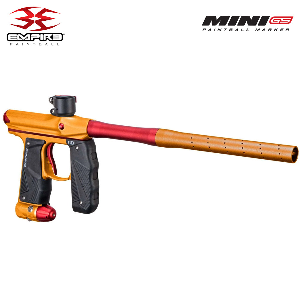 Empire Mini GS Electronic Paintball Gun .68 Caliber - Full Auto - Dust Orange / Dust Red 2-pc Barrel