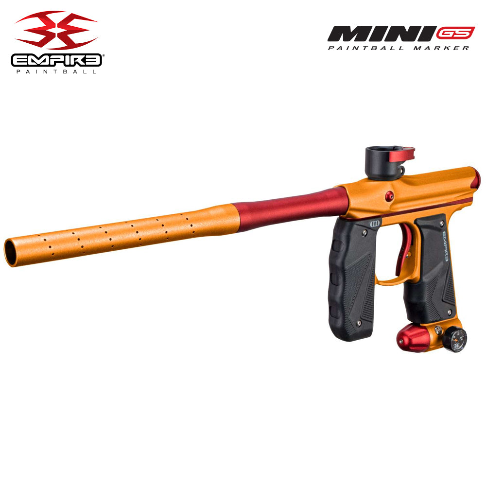 Empire Mini GS Electronic Paintball Gun .68 Caliber - Full Auto - Dust Orange / Dust Red 2-pc Barrel