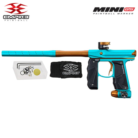 Empire Mini GS Electronic Paintball Gun .68 Caliber - Full Auto - Dust Aqua / Dust Orange 2-pc Barrel