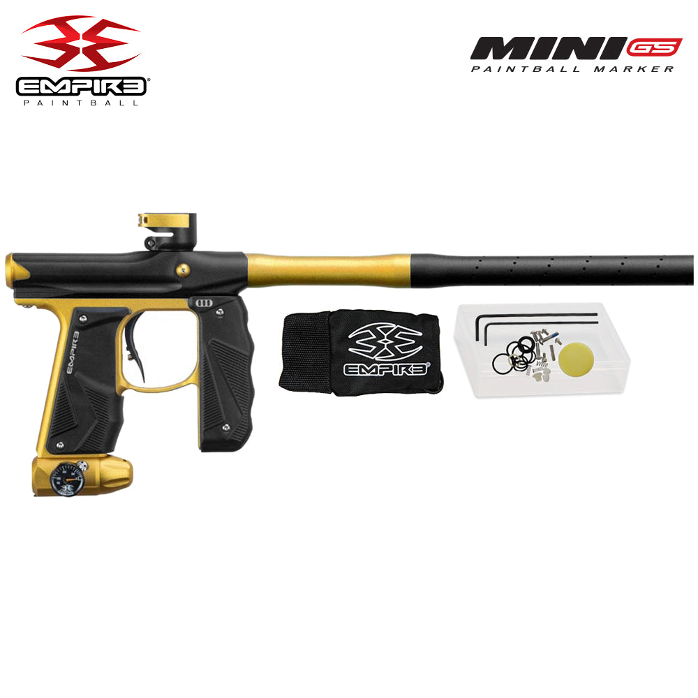 Empire Mini GS Full Auto Paintball Gun Marker w/ 48/3000 HPA Tank, Empire Halo Too Loader, Empire Helix Thermal Mask, Neck Protector, 4+3 Harness & (4) Pods Starter Package
