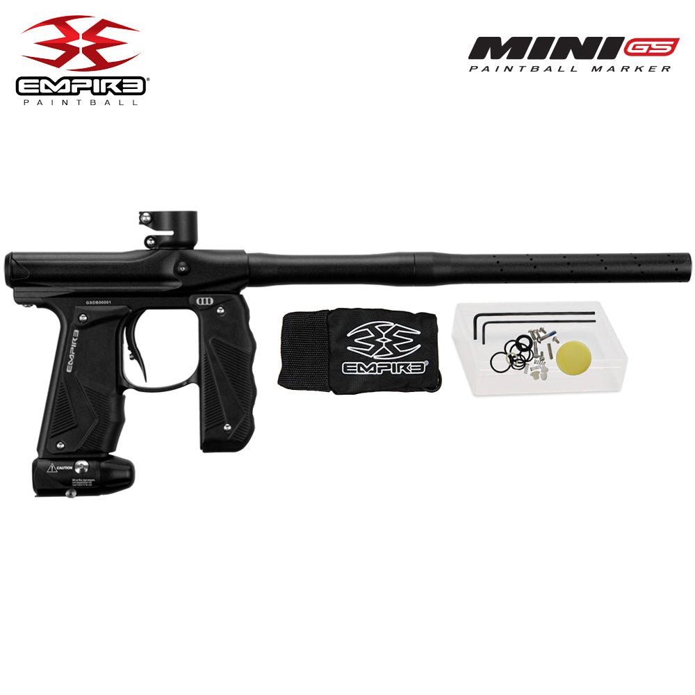 Empire Mini GS Full Auto Paintball Gun Marker w/ 48/3000 HPA Tank, Empire Halo Too Loader, Empire Helix Thermal Mask, Neck Protector, 4+3 Harness & (4) Pods Starter Package