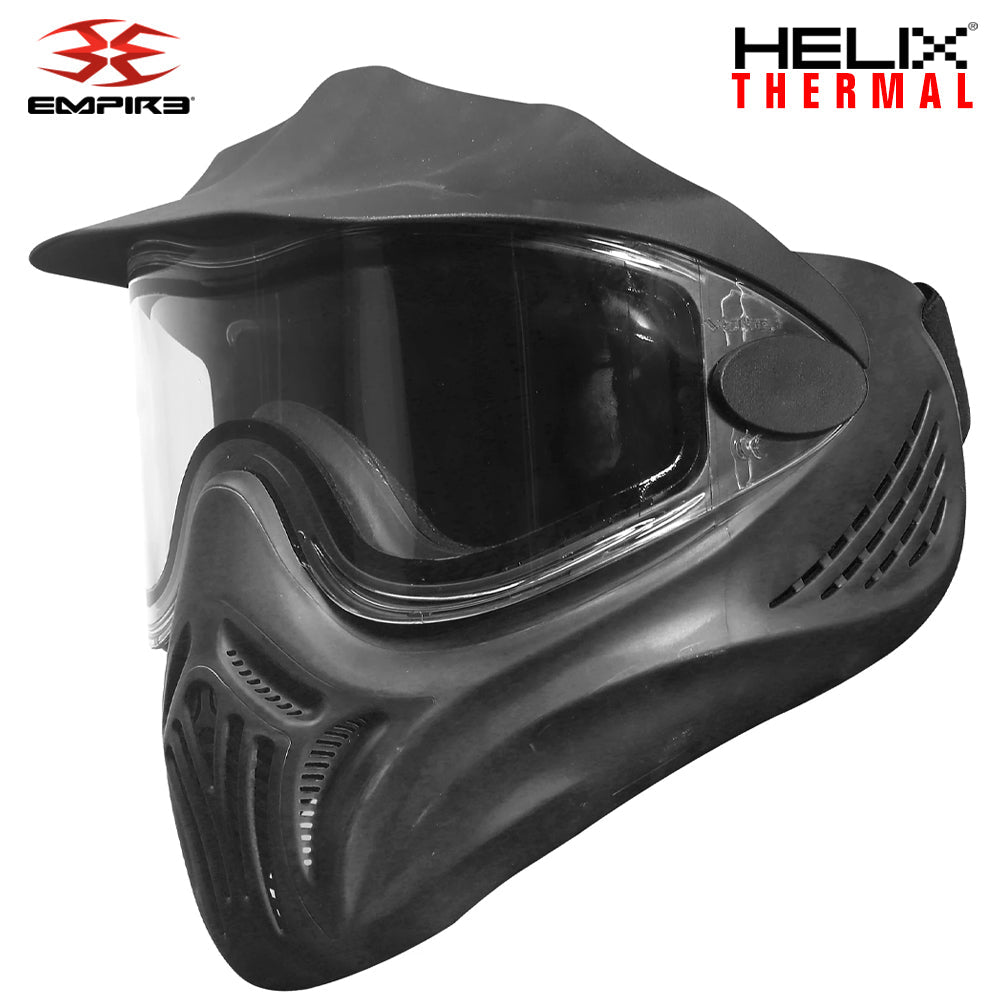 CLEARANCE Helix Thermal Paintball Mask Goggles with Removeable Dual Pane Anti Fog Lens - Black