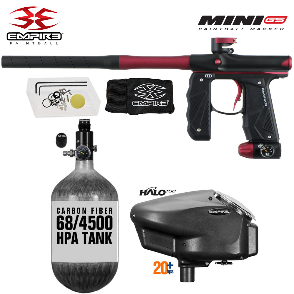 Empire Mini GS 68/4500 Carbon Fiber HPA Paintball Gun Package with Empire Halo Too 20+BPS