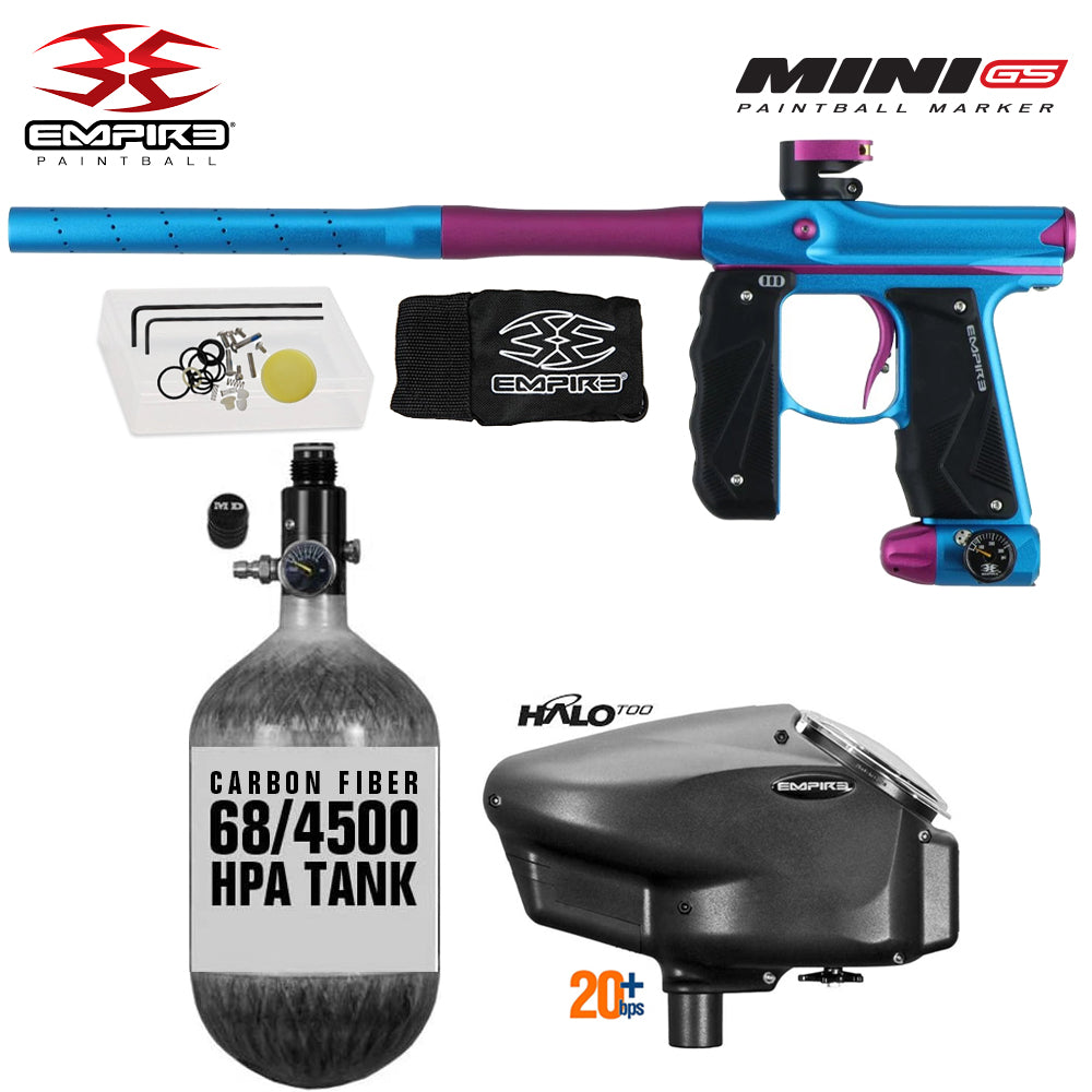 Empire Mini GS 68/4500 Carbon Fiber HPA Paintball Gun Package with Empire Halo Too 20+BPS