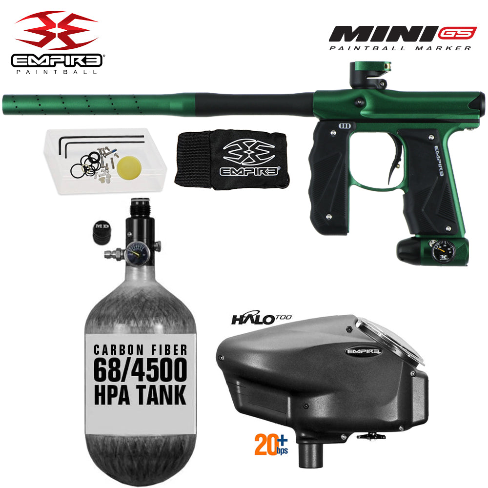 Empire Mini GS 68/4500 Carbon Fiber HPA Paintball Gun Package with Empire Halo Too 20+BPS