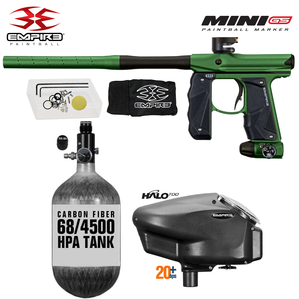 Empire Mini GS 68/4500 Carbon Fiber HPA Paintball Gun Package with Empire Halo Too 20+BPS