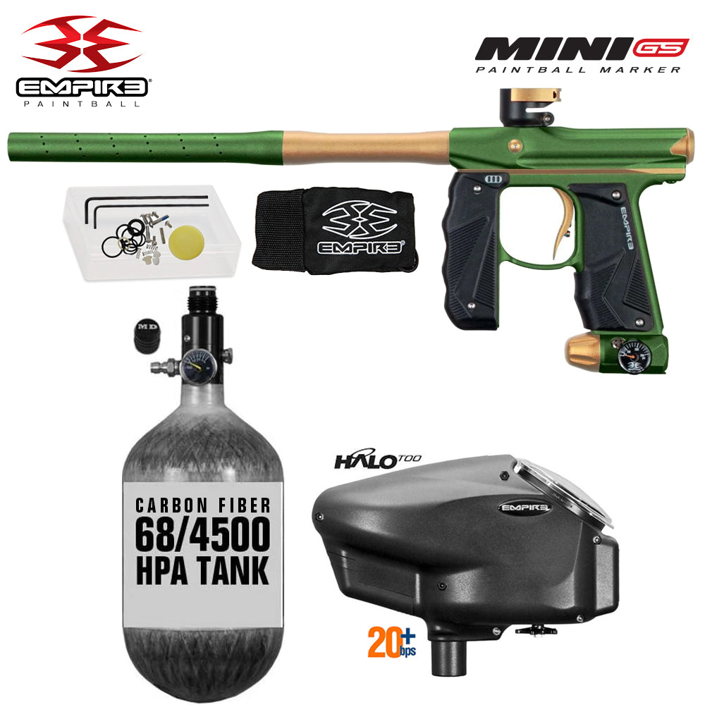 Empire Mini GS 68/4500 Carbon Fiber HPA Paintball Gun Package with Empire Halo Too 20+BPS