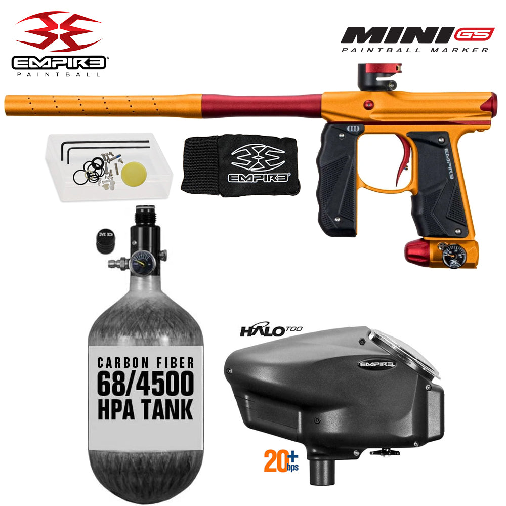 Empire Mini GS 68/4500 Carbon Fiber HPA Paintball Gun Package with Empire Halo Too 20+BPS
