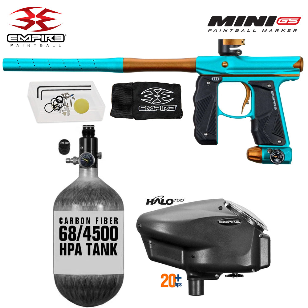 Empire Mini GS 68/4500 Carbon Fiber HPA Paintball Gun Package with Empire Halo Too 20+BPS