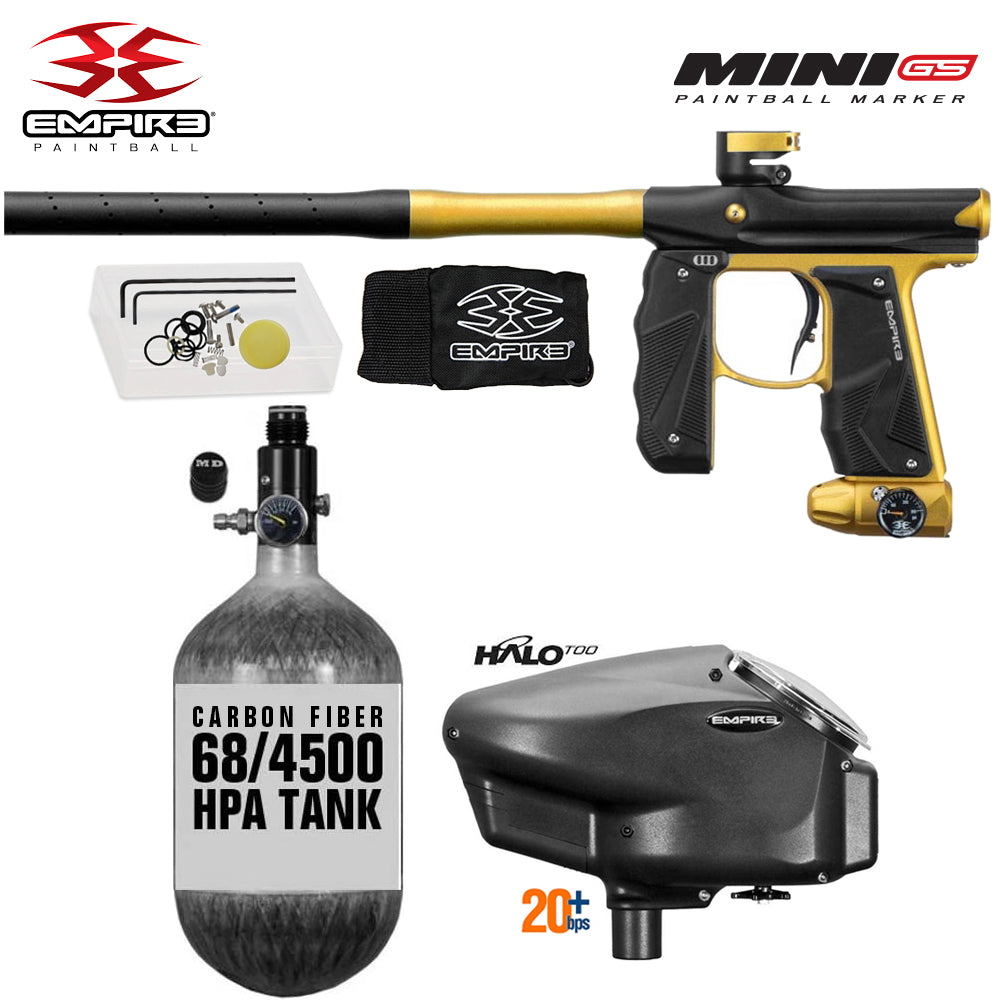 Empire Mini GS 68/4500 Carbon Fiber HPA Paintball Gun Package with Empire Halo Too 20+BPS