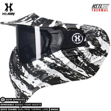 HK Army HSTL Goggle Thermal Anti-Fog Dual Pane Paintball Mask - Fracture Black/White (Smoke Thermal Lens)