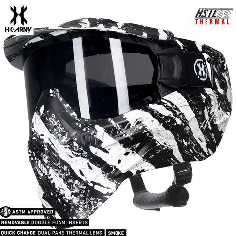 HK Army HSTL Goggle Thermal Anti-Fog Dual Pane Paintball Mask - Fracture Black/White (Smoke Thermal Lens)