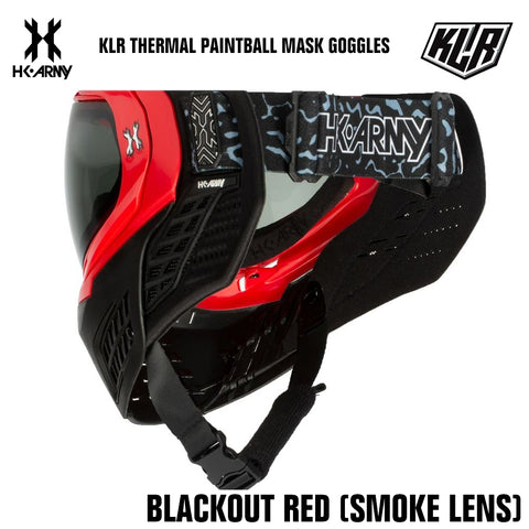 HK Army KLR Thermal Anti-Fog Paintball Mask Goggle - Blackout Red - Smoke Lens