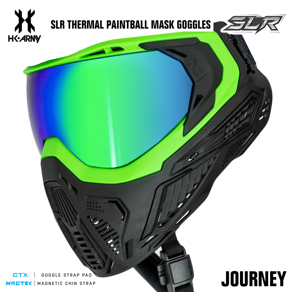 HK Army SLR Anti-Fog Thermal Paintball Mask Goggle - Journey (Green/Black/Black) - Aurora Green Thermal Lens