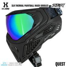HK Army SLR Anti-Fog Thermal Paintball Mask Goggle - Quest (Black/Black/Black) - Aurora Green Thermal Lens