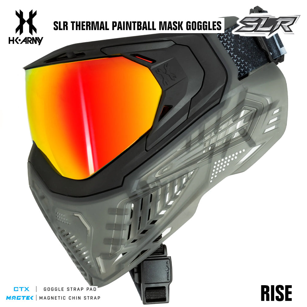 HK Army SLR Anti-Fog Thermal Paintball Mask Goggle - Rise (Black/Black/Smoke) - Scorch Thermal Lens