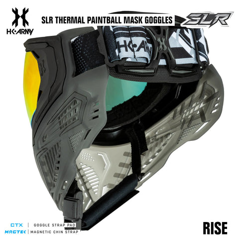 HK Army SLR Anti-Fog Thermal Paintball Mask Goggle - Rise (Black/Black/Smoke) - Scorch Thermal Lens