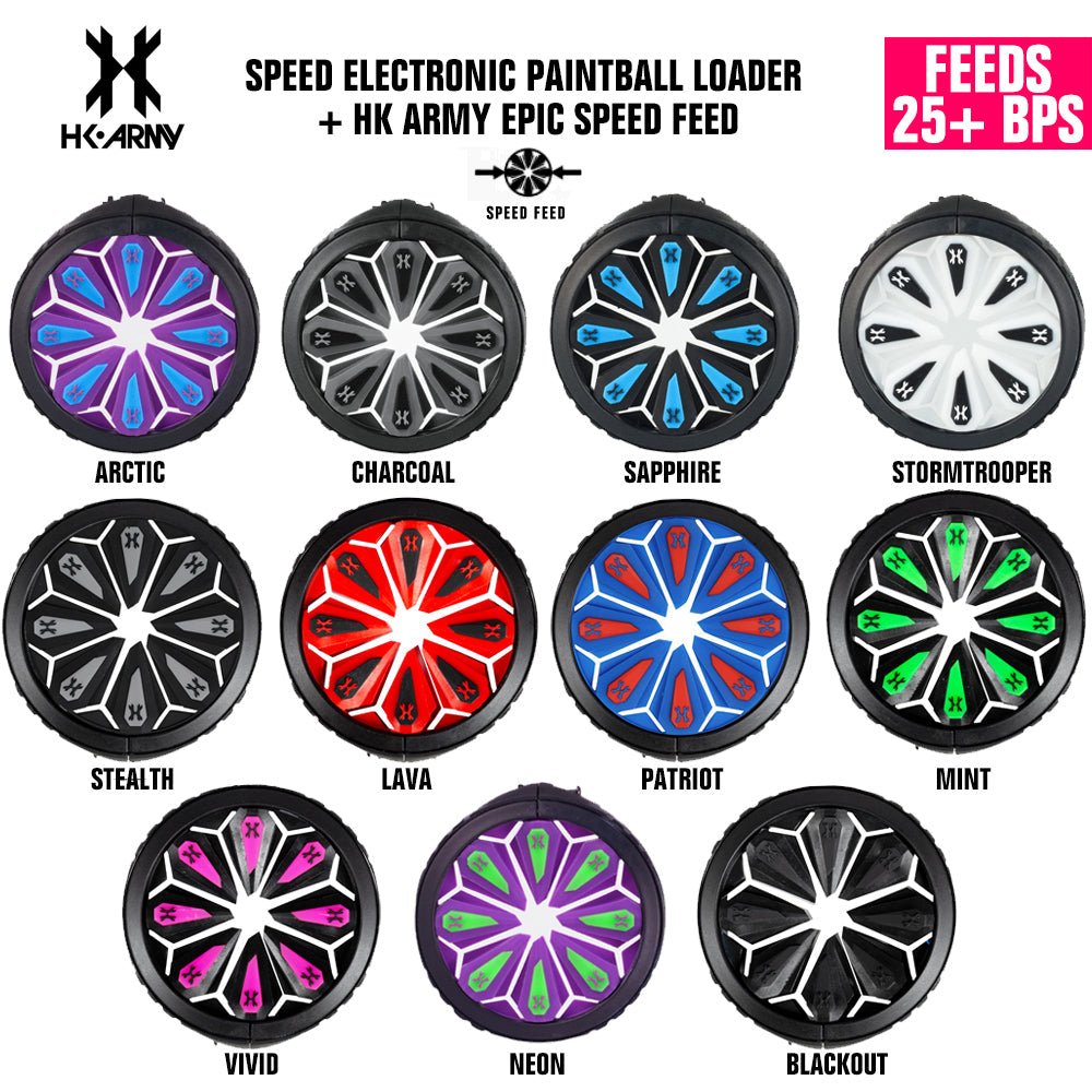 HK Army Speed Electronic Paintball Loader with Epic Speed Feed - 25+ BPS