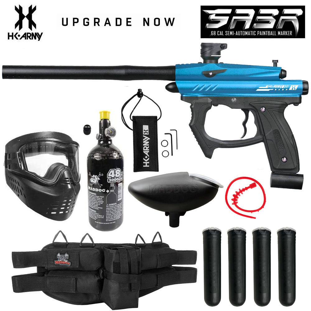 Maddog HK Army SABR Silver HPA Paintball Gun Marker Starter Package