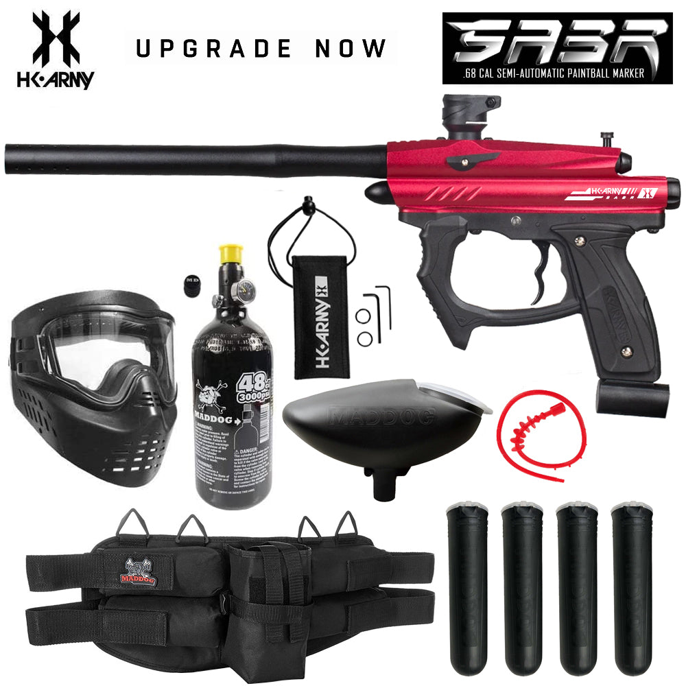 Maddog HK Army SABR Silver HPA Paintball Gun Marker Starter Package