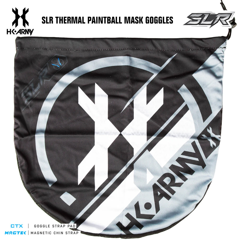 HK Army SLR Anti-Fog Thermal Paintball Mask Goggle - Quest (Black/Black/Black) - Aurora Green Thermal Lens