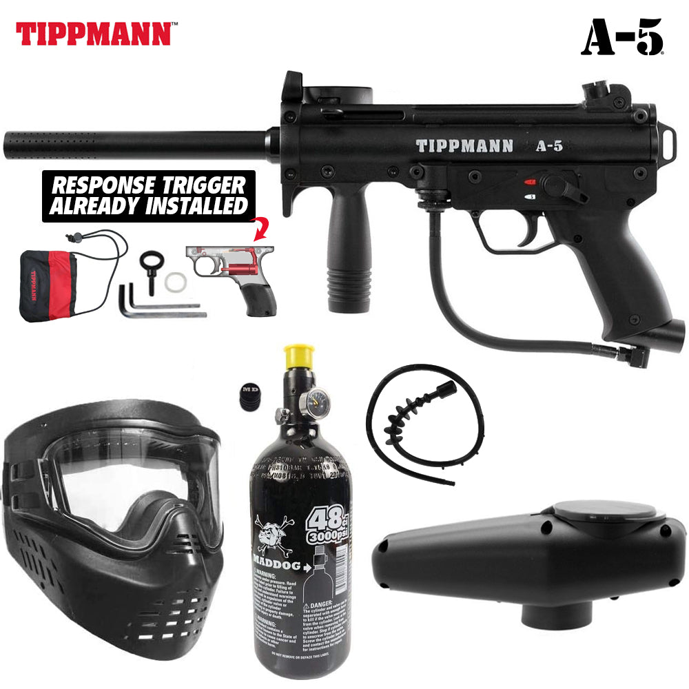 Maddog Tippmann A-5 Bronze HPA Paintball Gun Marker Package