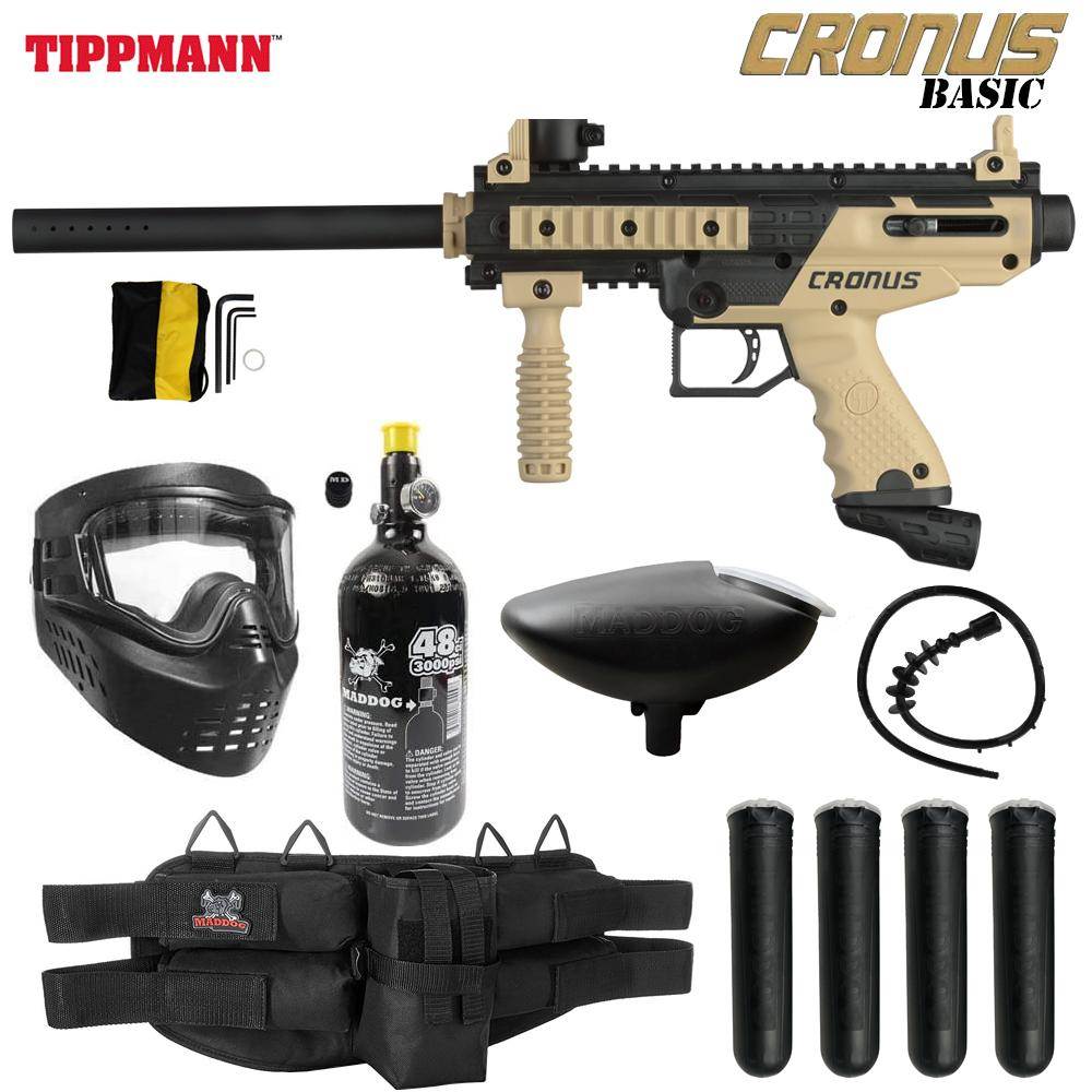 Maddog Tippmann Cronus Silver HPA Paintball Gun Marker Starter Package - PaintballDeals.com