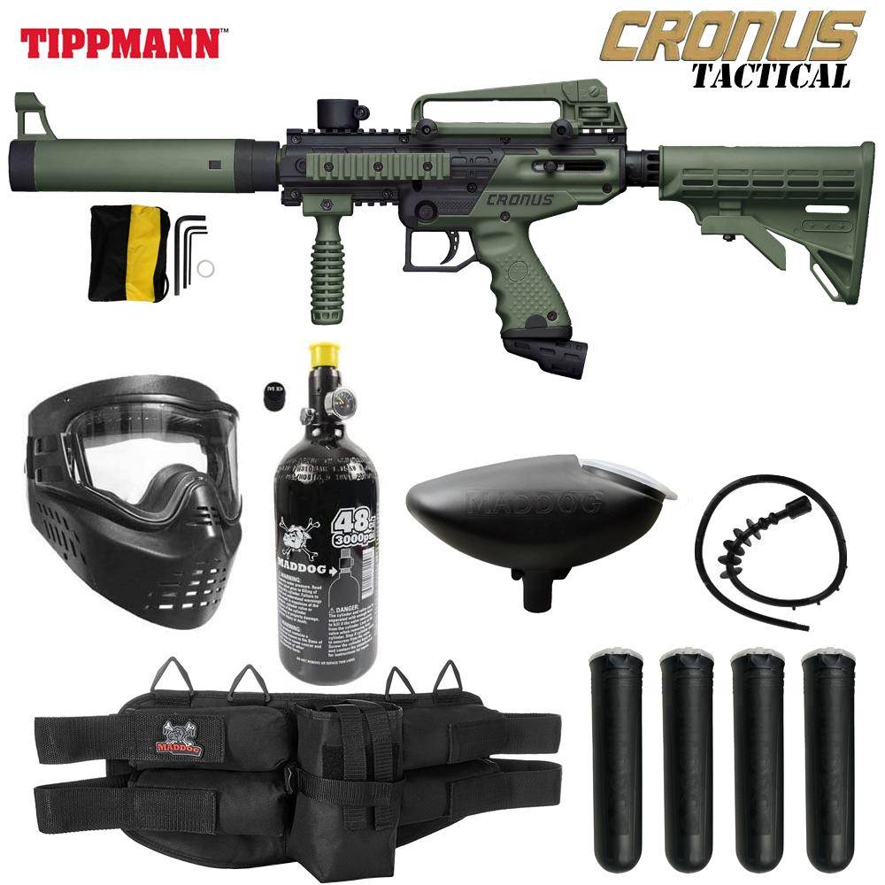 Maddog Tippmann Cronus Silver HPA Paintball Gun Marker Starter Package - PaintballDeals.com