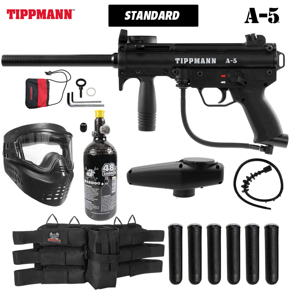 Maddog Tippmann A-5 Titanium Paintball Gun Marker Starter Package