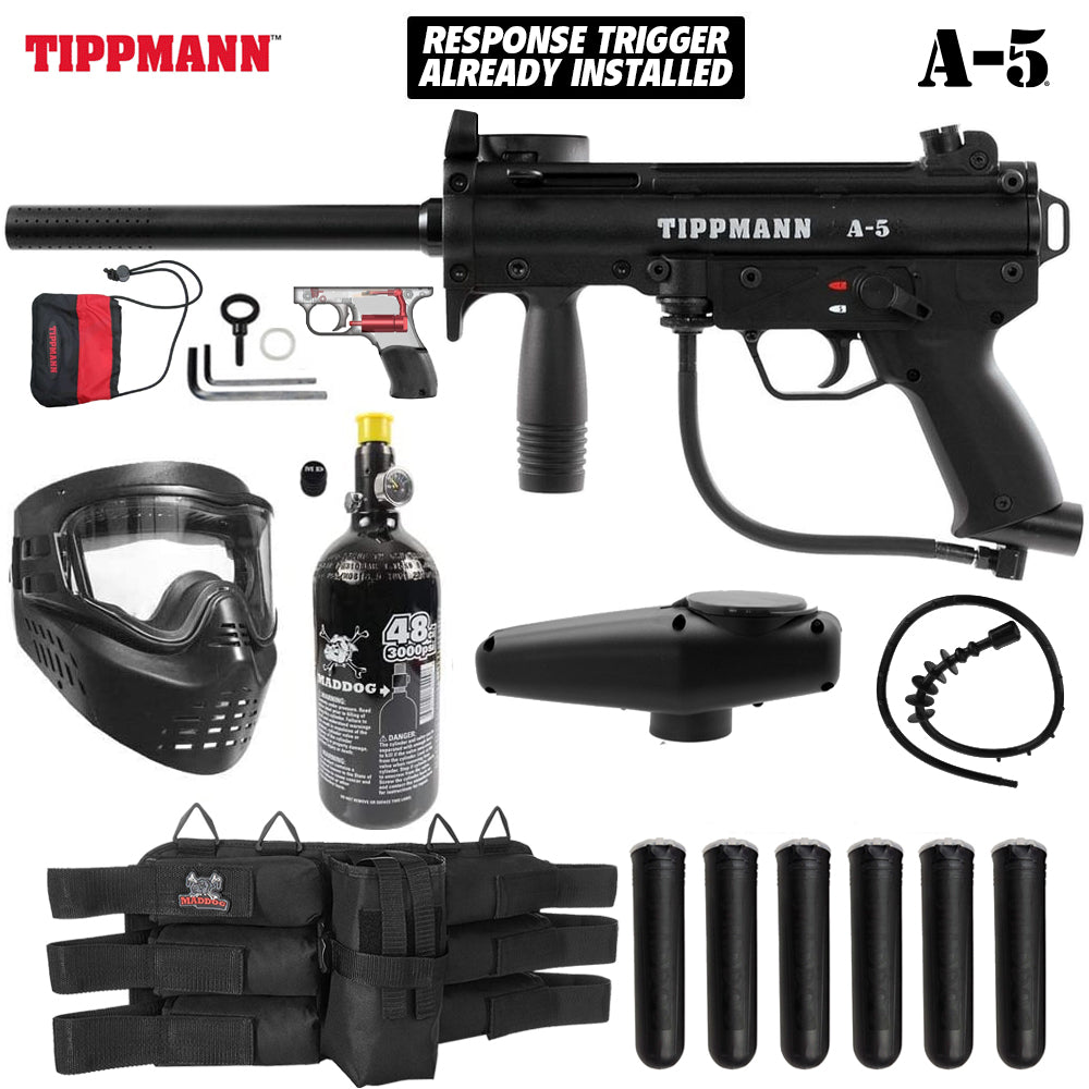 Maddog Tippmann A-5 Titanium Paintball Gun Marker Starter Package