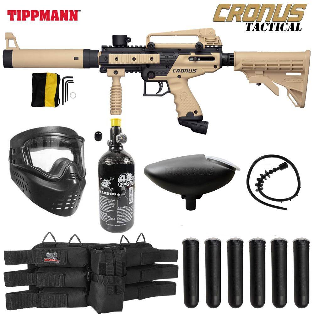 Maddog Tippmann Cronus Titanium HPA Paintball Gun Marker Starter Package - PaintballDeals.com