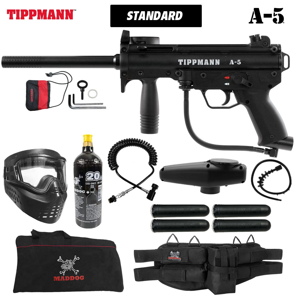 Maddog Tippmann A-5 Specialist CO2 Paintball Gun Marker Package