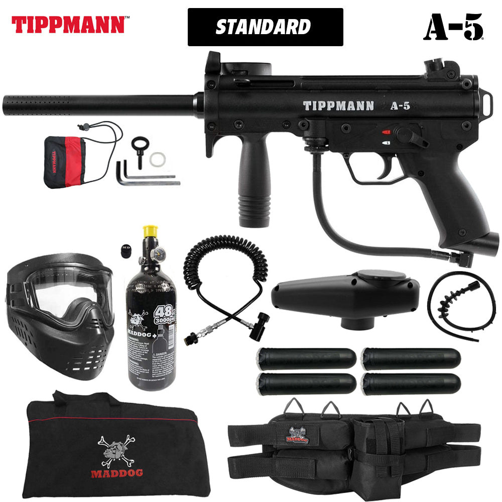 Maddog Tippmann A-5 Specialist HPA Paintball Gun Marker Package
