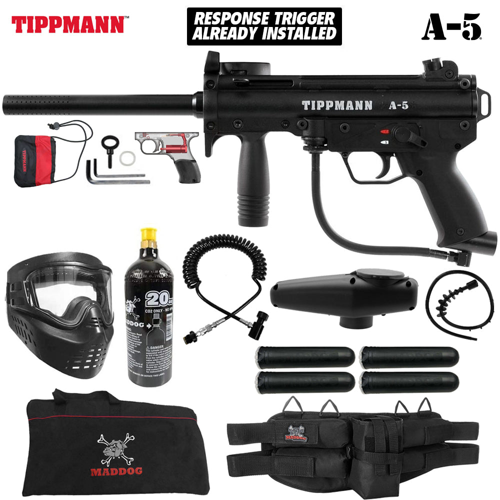 Maddog Tippmann A-5 Specialist CO2 Paintball Gun Marker Package