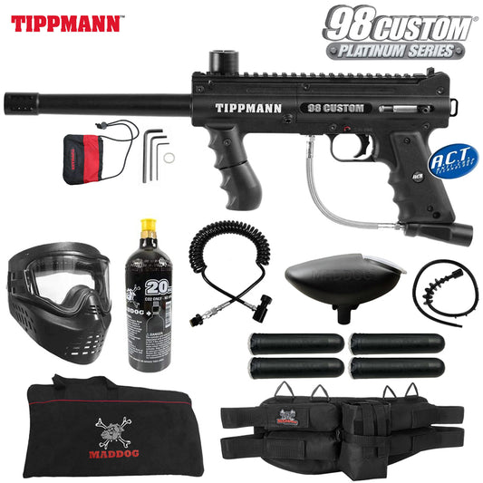 Maddog Tippmann 98 Custom Platinum Series Specialist CO2 Paintball Gun Marker Starter Package
