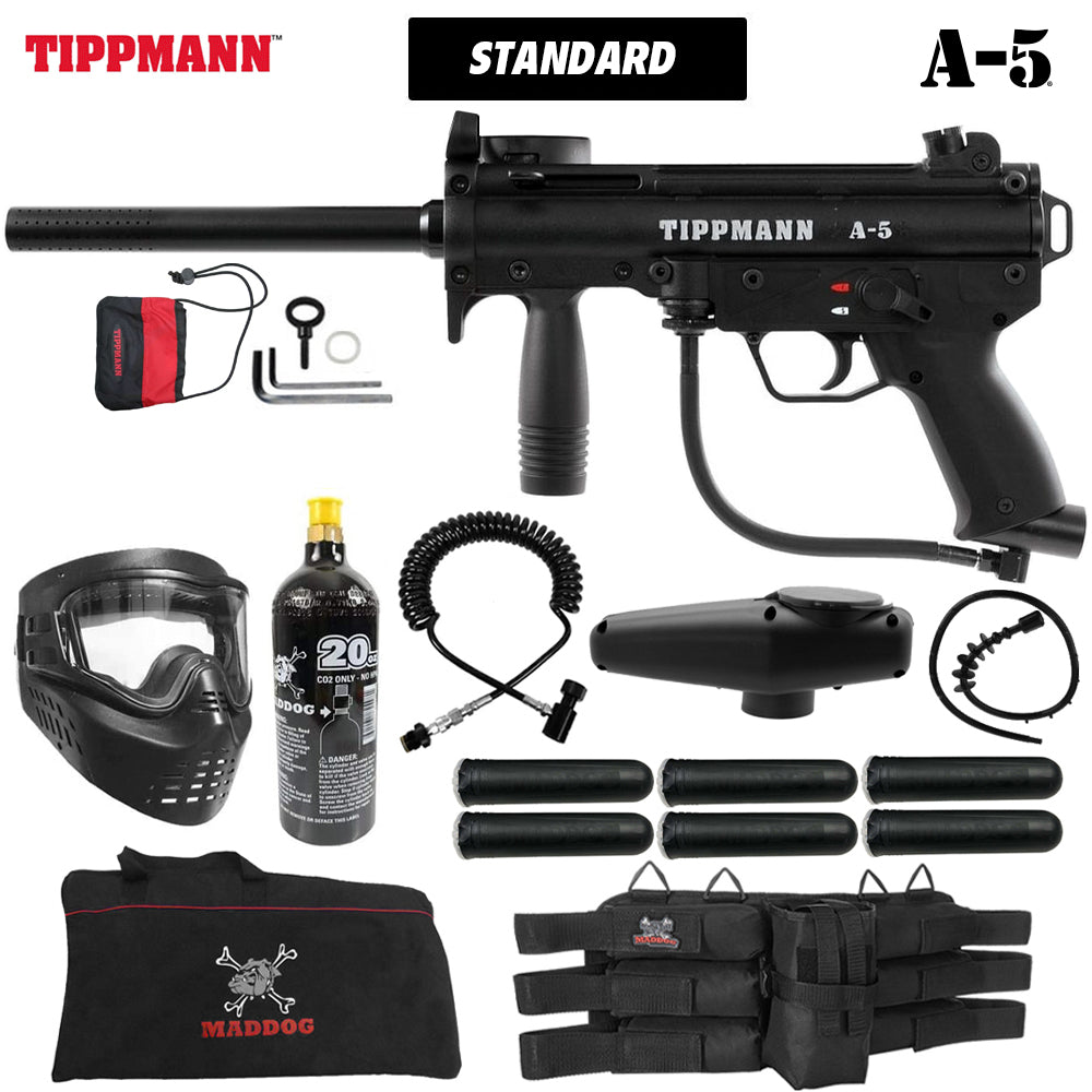 Maddog Tippmann A-5 Corporal CO2 Paintball Gun Marker Package