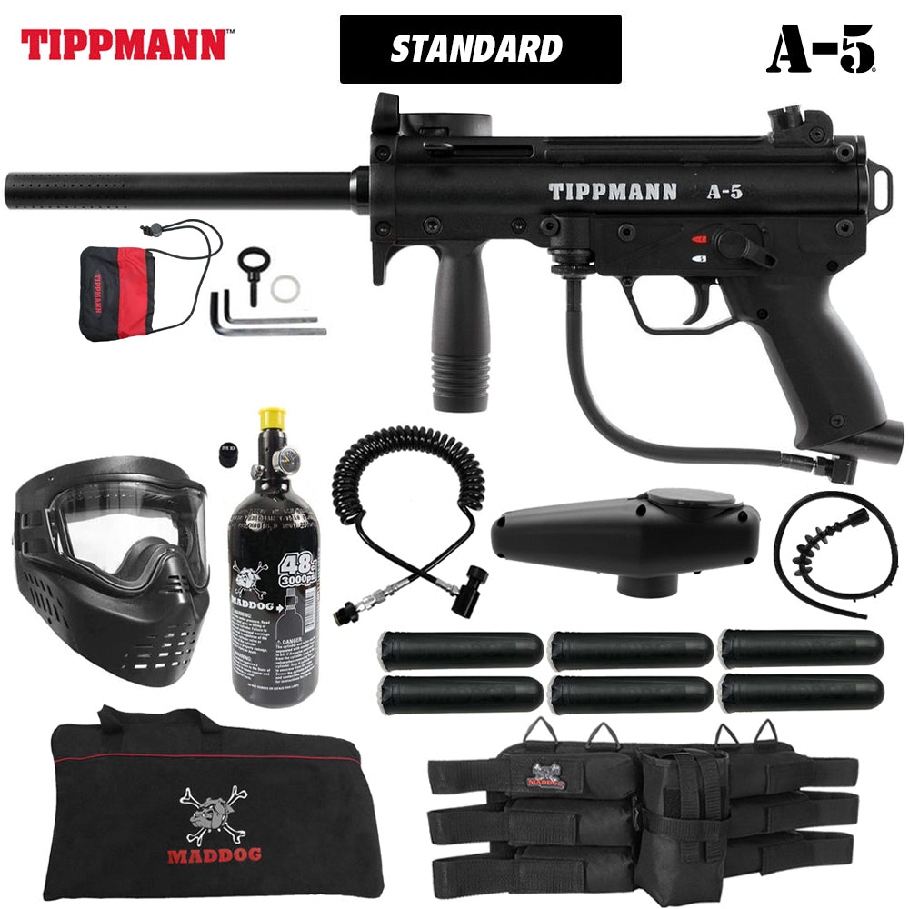Maddog Tippmann A-5 Corporal HPA Paintball Gun Marker Package