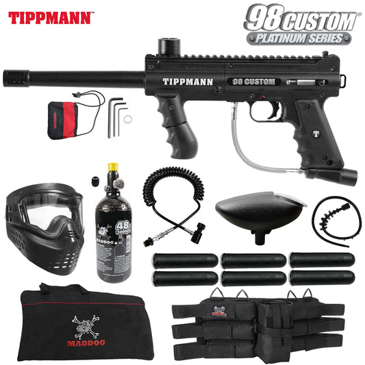 Maddog Tippmann 98 Custom Platinum Series Corporal HPA Paintball Gun Marker Starter Package