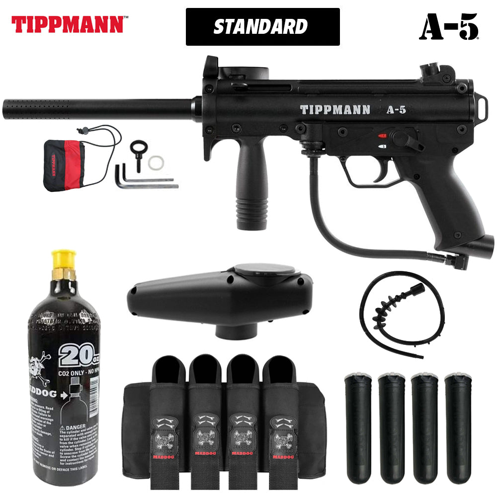 Maddog Tippmann A-5 Advanced CO2 Paintball Gun Package