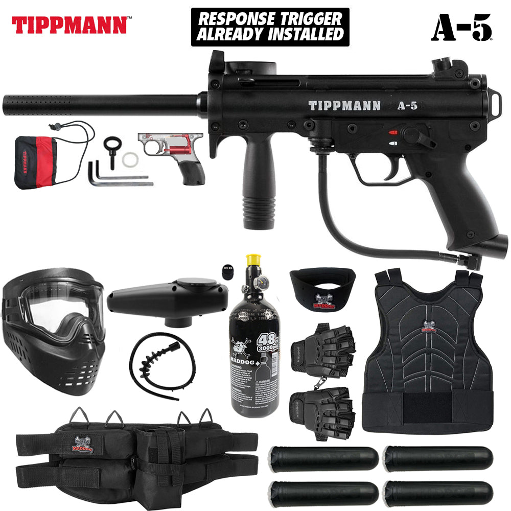 Maddog Tippmann A-5 Starter Protective HPA Paintball Gun Marker Package