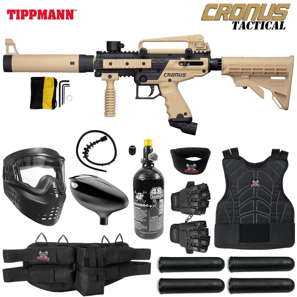 Tippmann Cronus Tactical Starter Protective HPA Paintball Gun Package
